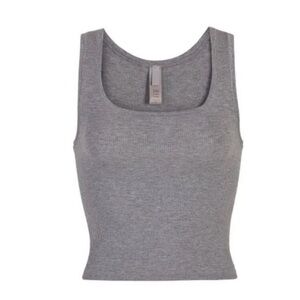 NWT SKIMS Soft Lounge Rib Tank - XS -Heather Grey